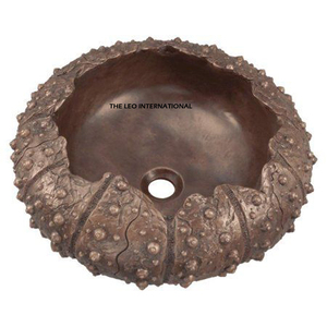 Hand-Hammered Antique Finish Kitchen Sink Copper Metal Handmade with Quartz <b>Round</b> Shape Wash <b>Basin</b> Household Supplies - Product Image 6