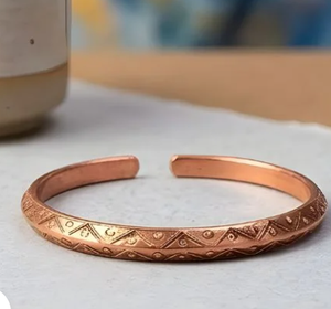 Wholesale Solid Pure Copper Sacred Lotus <b>Engraved</b> Cuff Bracelet Unisex Adjustable Open <b>Bangle</b> Traditional Ayurvedic - Product Image 2