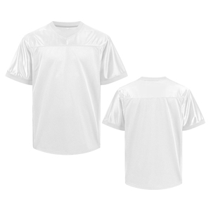 T-shirt sport blanc pour homme, col en V, manches courtes, tricoté, 100 % polyester, coupe classique, respirant, design uni - Product Image 1