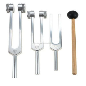 Ensemble d'outils de guérison avec diapason argenté et doré, marteau manuel, thérapie par vibration sonore, méditation des chakras, bien-être et relaxation - Product Image 2