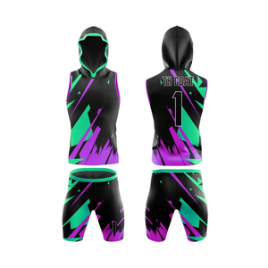 Conjunto de Fútbol 7v7 Neon Splash, Jersey sin Mangas con Capucha, Pantalones Cortos Sublimados, Gráficos Personalizados del Equipo, Uniformes de Alto Rendimiento - Product Image 1