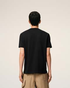 Camiseta Negra de Manga Corta para Hombre, Corte Regular, Logotipo de Corazón Bordado, Estilo Urbano, 100% Algodón, Cuello Redondo, Transpirable, Ecológica - Product Image 2