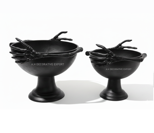 Skeleton Hand <b>Antique</b> Gold Modern Aluminum Eco-Friendly Wedding Fruit Bowl Pedestal Dish Centrepiece Luxury Decor Candy Bowl - Product Image 2