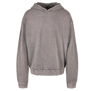 Sweat à capuche pour homme en polyester/coton de haute qualité, délavé à l'acide, respirant, en molleton, fabrication sur mesure, motif lettres, collection automne, fourniture OEM - Product Image 5
