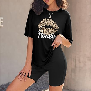 Ladies Fashion Oversized Top and Shorts Two Piece <b>Set</b> Casual Lounge Wear Clothing for Women - Product Image 5
