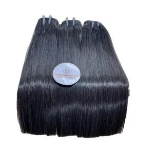 Wholesale Super Double Drawn Virgin Hair Raw Indian Hair Human Hair Weave Bundles Bone Straight 100% Remy Natural black
