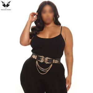 Streetwear Black Leather <b>Belt</b> Women Double Vintage Buckle Gold <b>Chain</b> Latest Style Clubwear Fashion <b>Belt</b> For Women - Product Image 5