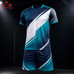 ชุดเสื้อฟุตบอลแบบซับลิเมชั่นสำหรับผู้ชาย กางเกงขาสั้น ชุดยูนิฟอร์มฟุตบอลผู้ใหญ่ ผ้าโพลีเอสเตอร์ระบายอากาศ ตรวจจับรอยตะเข็บ - Product Image 6