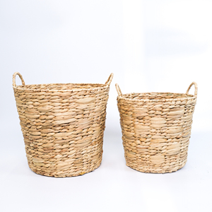 Juego de cestas de paja tejida de alta calidad, cesta de jacinto de agua con diferentes diseños de patrones. - Product Image 5