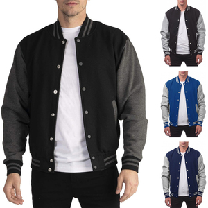 New Customized Logo Geometric Stand 100% Wool Winter Fashionable Varsity <b>Jackets</b> for <b>Men</b> Casual Wear <b>Long</b> Sleeves High Quality - Product Image 4