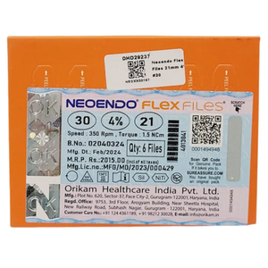 Lime endodontique rotative Hyflex CM 4% 21mm # 20 fils NITI hautement flexibles, résistants à la fatigue, certifiés CE Classe I - Product Image 2