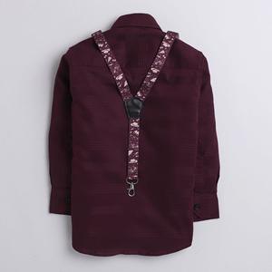 เสื้อสายเดี่ยวพิมพ์ลายทางลาย Polka tots-Maroon - Product Image 3