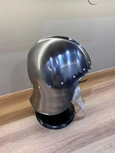Casque médiéval Barbute fait main en acier calibre 18, armure Sallet pour SCA, LARP et reconstitution historique - Product Image 5