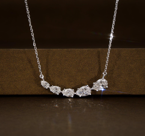 14K Gold Plated Sterling Silver Pear Cut Luxury Women's IGI Certified Wedding Party Anniversary <b>Gift</b> Pendant Necklace - Product Image 1