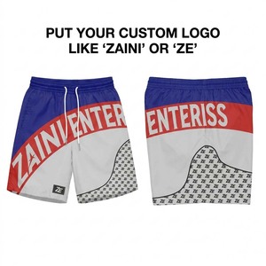 Pantalones Cortos Deportivos para Hombre, 120 GSM, Poliéster Premium, Azul, Blanco, Rojo, Panel Curvo, Impresión por Sublimación, Logotipo Personalizado, OEM, ODM, Marca Privada - Product Image 1