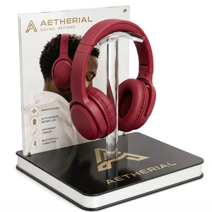 Clear Acrylic Headphone Display <b>Stand</b> OEM ODM Custom Gaming <b>Headset</b> Holder for Retail and Office - Product Image 1