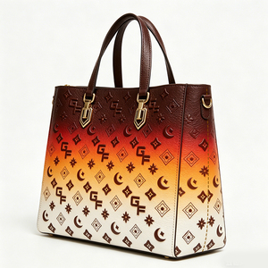 Sac à main fourre-tout pour femmes, en cuir PU, couleur dégradée, adapté au shopping et aux voyages - Product Image 5