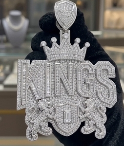 Colgante con Letras Personalizadas RCK Global Royal KINGS |   Moissanita de Corte Brillante D VVS, Plata Sólida 925, Alta Calidad, Estilo Hip-Hop Unisex - Product Image 2