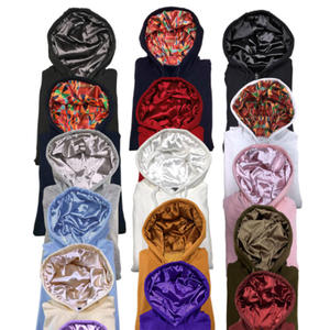 Sweat-shirt à capuche unisexe, couleur unie, coupe classique, décontracté, en molleton tricoté, pour l'automne, doublure en satin - Product Image 6