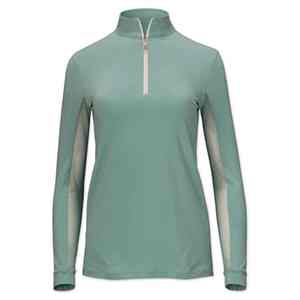 Haut de compétition équestre respirant et anti-humidité de qualité supérieure avec fermeture éclair quart de tour – Chemise de performance pour concours hippique - Product Image 6