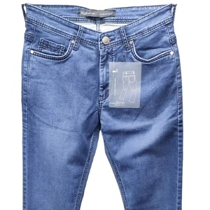 Jean en denim de coton délavé moyen pour homme, coupe droite, taille mi-haute, style décontracté d'été, pour jeunes et travailleurs d'âge moyen - Product Image 2