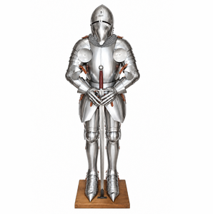 ARMADURA METÁLICA COMPLETA DE CABALLERO MEDIEVAL PARA PERSONAJE DE TV/PELÍCULA, Hecha a Mano, Disfraz de Batalla, Soporte de Exhibición Artístico - Product Image 1