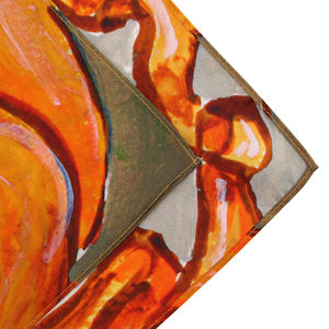 Lenço de Seda Quadrado de 90cm com Estampa Digital Floral de Plantas, Tamanho Grande 14MM, com Bainha à Máquina para Mulheres - Product Image 3