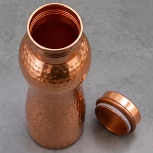 Curve Design Pure copper water bottle Pure copper <b>metal</b> bottle With handle Easy to carry - Product Image 1