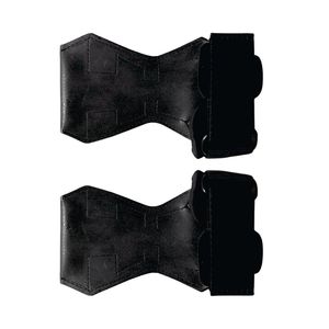 Heavy Duty Leather Hand Grips Carbon Fiber Palm Guard Anti-Slip <b>Adjustable</b> Weightlifting Training Integrated Hook Loop Strap - Product Image 2