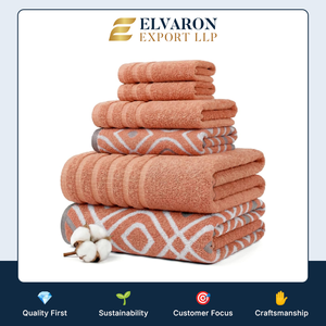 Serviettes de bain d'hôtel en coton jacquard de luxe, très résistantes, douces, absorbantes et à séchage rapide, pour spa et resort - Product Image 6