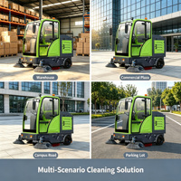 Mesin Pembersih Lantai Industri Ride on Floor Sweeper, Mesin Pembersih Elektrik untuk Lantai Beton Gudang