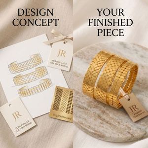 Hypoallergenic 316L Stainless Steel Geometric Wide Cuff <b>Bracelet</b> 18K Real Gold Plated Luxury Bangle for Wholesale - Product Image 3