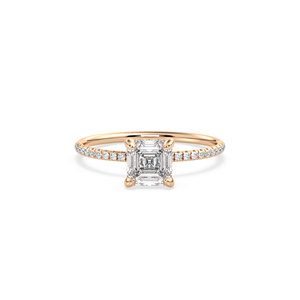 REYES Elegant Asscher Cut Solitaire Engagement Ring in 14K Solid Gold HPHT CVD Lab Grown Diamond Anniversary Gift Fine Jewelry - Product Image 2