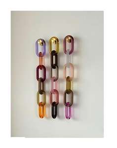 Chaîne de maillons en acrylique, rideau mural en résine, décoration chaîne arc-en-ciel, séparateur de pièce, présentoir d'œuvres d'art pour maison, magasin, hôtel - Product Image 1