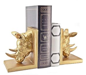 Sujetalibros decorativos con diseño de rinoceronte, resistentes, para estanterías y decoración de escritorio - Product Image 5