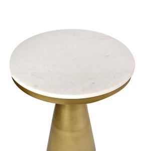 Mesa Auxiliar Moderna con Tapa Redonda de Mármol y Base de Latón, Pieza Decorativa para Sala de Estar Interior - Product Image 3