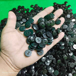 กระดุมเปลือกหอยสีดำทรงกลมขนาด 15 มม. ขัดเงา ทนทาน สำหรับงานเย็บผ้าและตกแต่งบ้าน - Product Image 5
