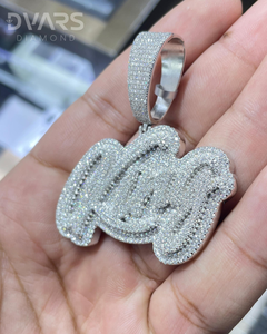 Pendentif personnalisé en moissanite avec lettre royale, bijoux hip-hop, logo ou nom personnalisé, en argent sterling 925, pendentif de luxe - Product Image 5