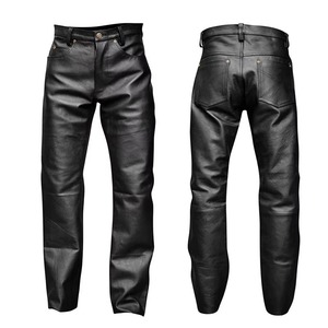 Pantalones de Cuero Genuino de Alta Calidad para Hombre, Estilo Motero, Pantalones de Cuero de Moda - Product Image 4