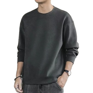 Sudaderas con capucha de lona ligera básica para hombre con hombros caídos holgados sudaderas con capucha de impresión Digital de invierno teñidas lisas - Product Image 2