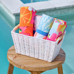 Nouvelle Arrivée Panier de Rangement en Papier avec Poignée en Perles de Bois, Bac Organisateur en Osier pour Placard, Étagère, Buanderie, Solution de Rangement Domestique - Product Image 3