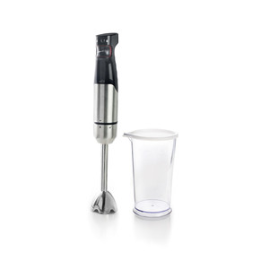 Frullatore a immersione in acciaio inox a 6 velocità con contenitore tritatutto per uso in cucina - Product Image 1