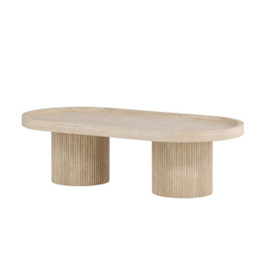 Minimalist Traditional Antique Oval Metal <b>Coffee</b> <b>Table</b> Cylindrical <b>Legs</b> Eco-Friendly Durable Handmade Living Room Furniture - Product Image 3