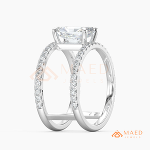 Moissanite <b>Open</b> Band <b>Ring</b> for Women Silver Tone Engagement Wedding Anniversary Jewelry Elegant Daily Wear Style - Product Image 5