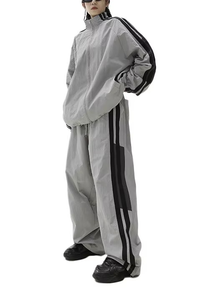 Custom Unisex Windbreaker Tracksuit Sweatpants and Jacket High Quality Fashion Sportswear with Logo OEM Manufacturer - Product Image 2