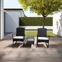 Meilleure Vente : Ensemble Fauteuils à Bascule Modernes, Premium, Durables et Confortables avec Table Basse KD et Coussins – Idéal Salon, Jardin, Extérieur, Terrasse