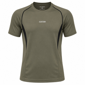 Wholesale <b>Men's</b> Sports Running <b>Compression</b> Gym T-<b>Shirt</b> Slim Fit Quick Dry Breathable 180g Jersey High - Product Image 2