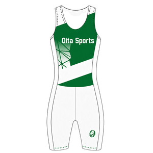 Green and White Rowing Champ Suit <b>Mens</b> Sleeveless Competition Uniform Performance Racing <b>Singlet</b> Custom Wholesale Team Sports - Product Image 1