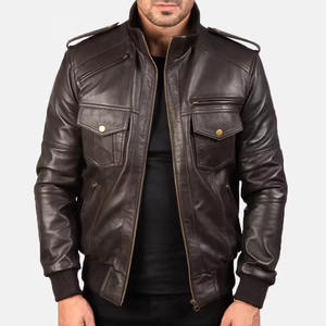 <b>Men's</b> Genuine <b>Leather</b> <b>Jacket</b> Stand Collar Zipper Closure Black <b>Leather</b> Premium quality Heated Windproof <b>Leather</b> <b>Jacket</b> 2027 - Product Image 5