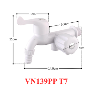 Grifo de Doble Salida Personalizado OEM, Blanco, ABS, Resistente al Óxido, Multifunción, para Baño, Grifo de Agua para Lavabo VN139PP-T7 KSN Vietnam - Product Image 2